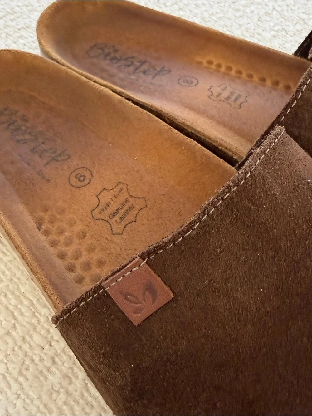 Biostep Brown Suede Slide Sandals